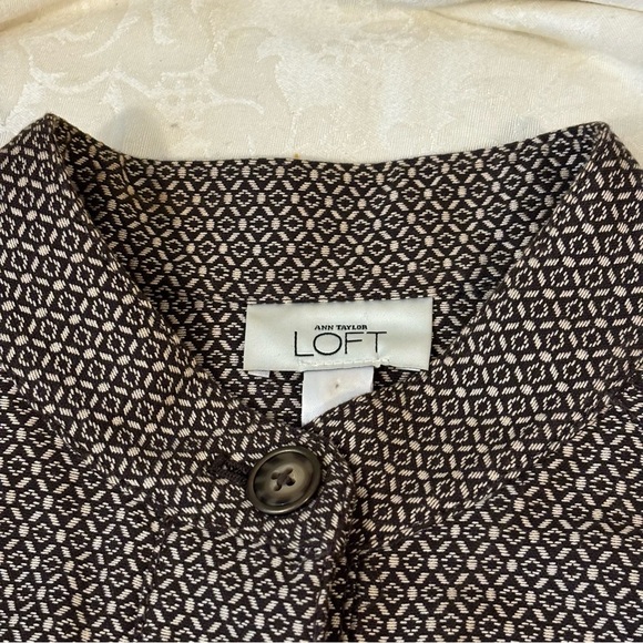 Loft Brown/Beige Jacket, Size 6 - Picture 9 of 11